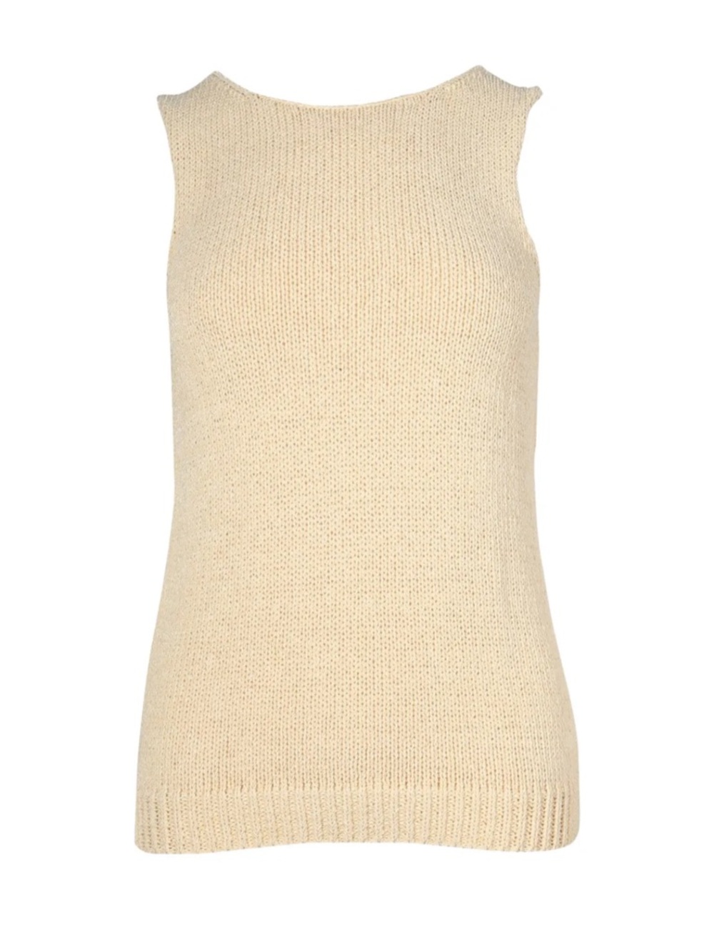 Vintage Butter Yellow Knit Sleeveless Sweater Tank Women’s Size Small